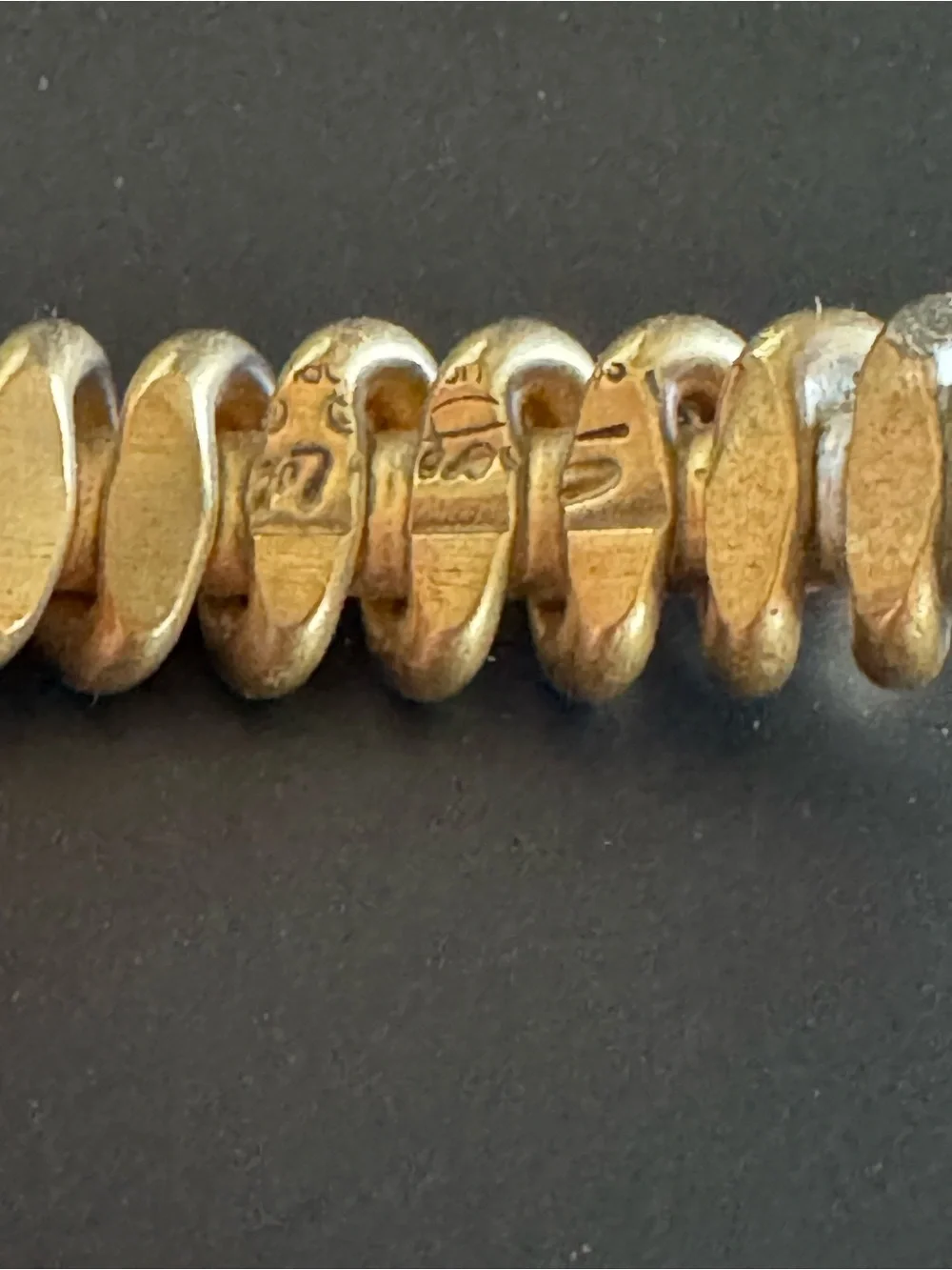 Signed Vintage Bronze Brutalist Modernist Ridged Artisan Cuff Bracelet
